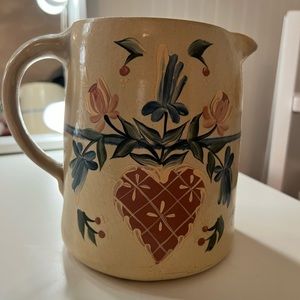 Vintage hand painted and glazed pitcher